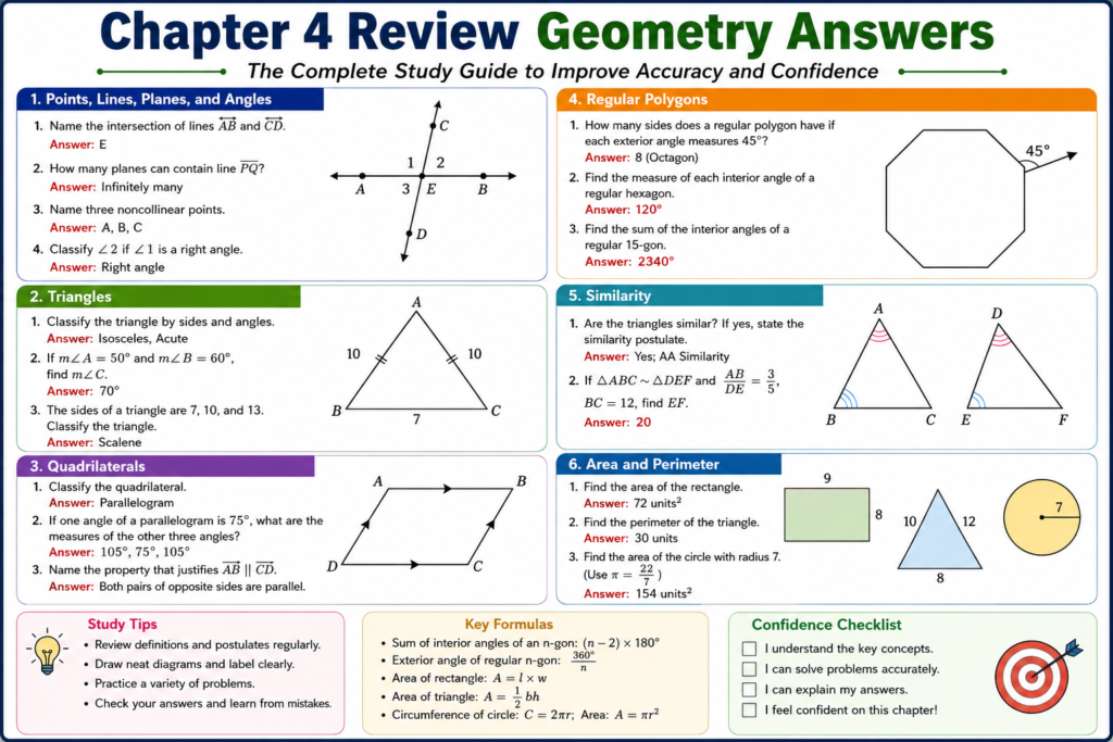 Chapter 4 Review Geometry Answers