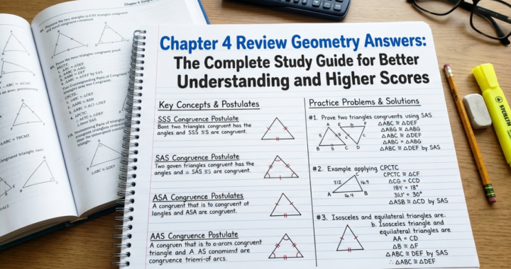 Chapter 4 Review Geometry Answers