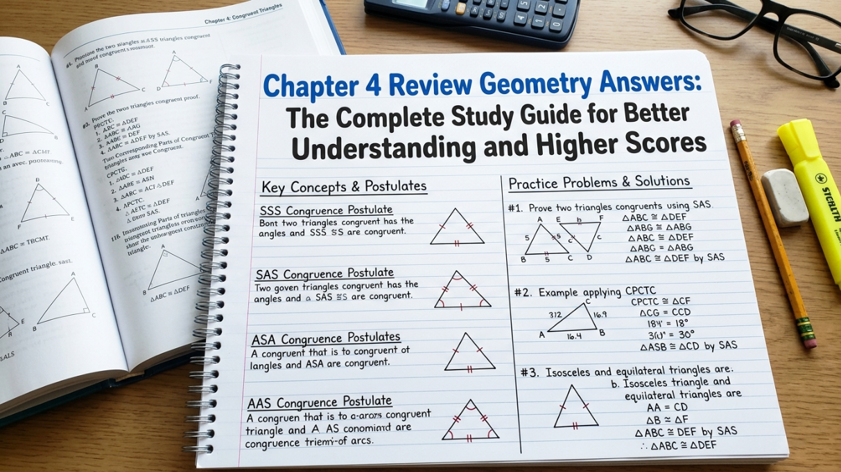 Chapter 4 Review Geometry Answers